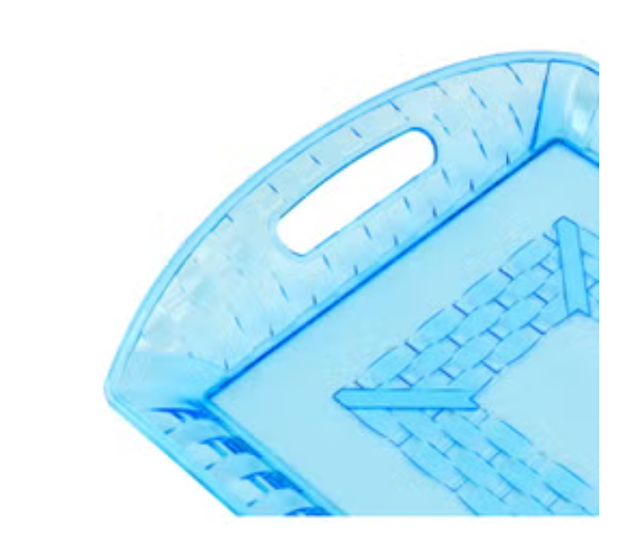 Delcasa DC2549 Transparent Serving Tray With Handles - Transparent Blue in UAE