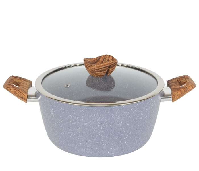 Delcasa DC3327 24 Cm Essential Casserole Non Stick Forged Aluminium Cookware With Granite Coating - Grey in UAE