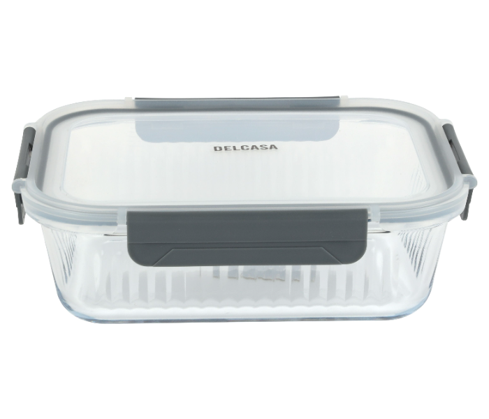Delcasa DC3243 Rectangle Airtight Container With A Lid 1520 ML - Grey in UAE