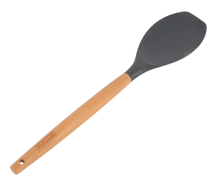 Delcasa DC3172 Silicone Rice Spoon with Wooden Handle - Black And Brown in UAE