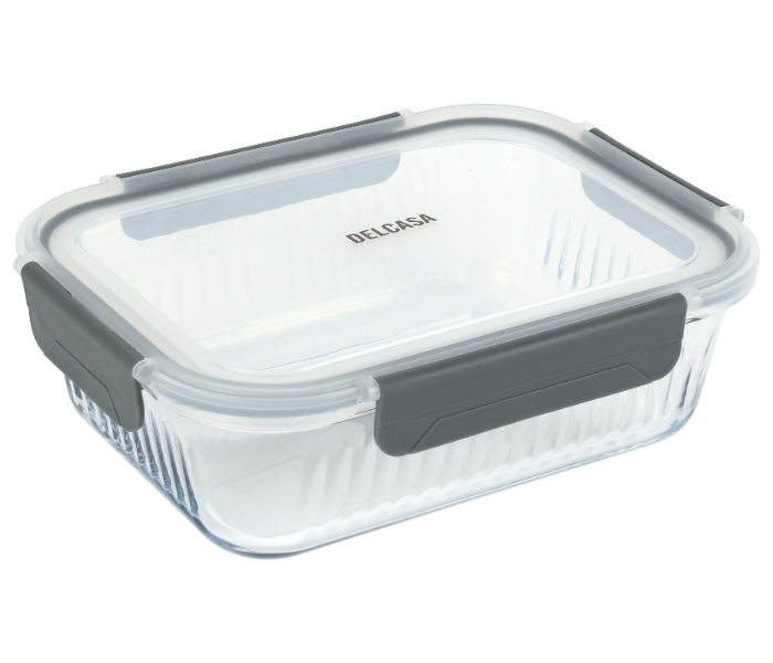 Delcasa DC3243 Rectangle Airtight Container With A Lid 1520 ML - Grey in UAE
