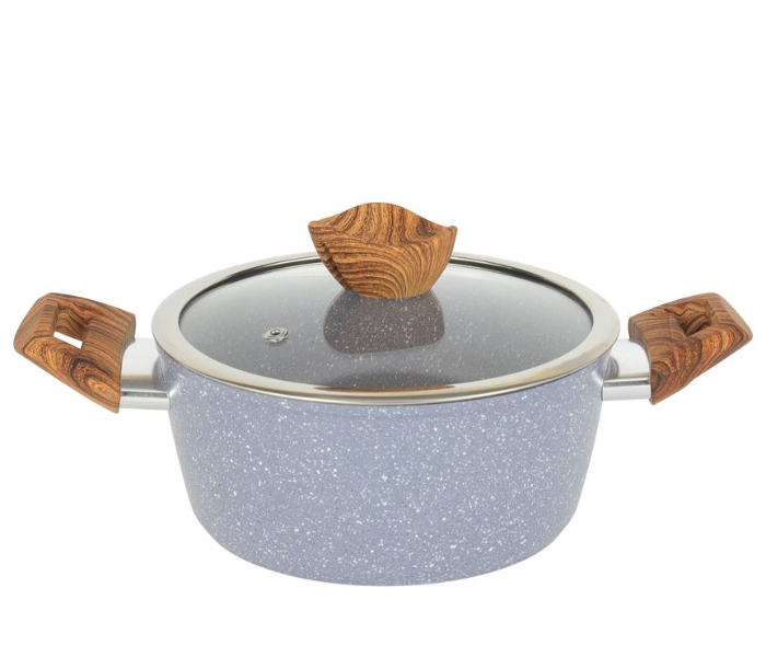 Delcasa DC3326 22 Cm Essential Casserole Non Stick Forged Aluminium Cookware With Granite Coating - Grey in UAE