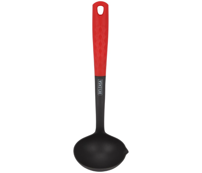 Delcasa DC3226 Nylon Soup Ladle With Pp Handle - Black And Red in KSA