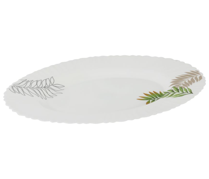 Delcasa DC3398 13 Inch Opalware Oval Plate Elegant Color And Print - White in UAE