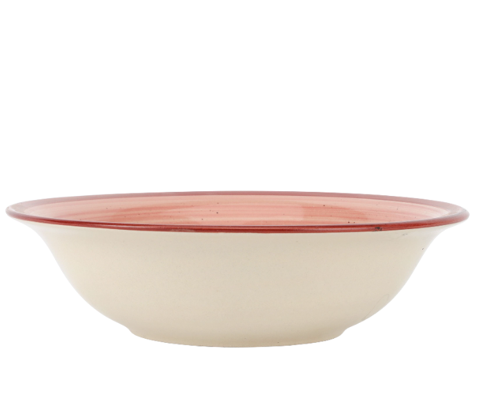 Delcasa DC3182 7 Inch Stoneware Soup Bowl - White And Red in UAE
