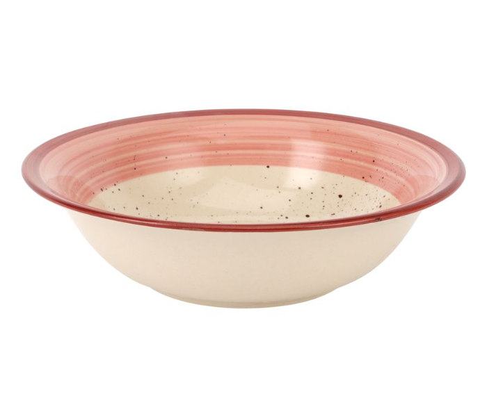 Delcasa DC3182 7 Inch Stoneware Soup Bowl - White And Red in UAE