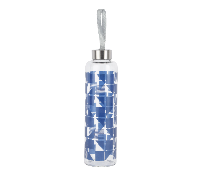 Delcasa DC3314 700 ML Transparent Glass Water Bottle With Lid - Blue in UAE