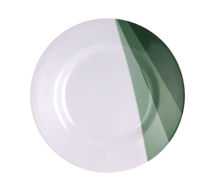 Delcasa DC3419 8 Inch Melamineware Flat Plate - White And Green in UAE