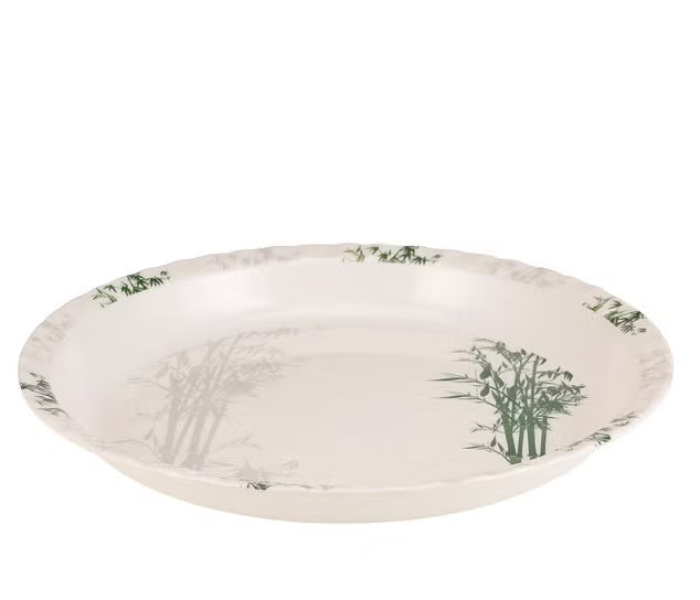 Royalford RF10416 Melamineware Round Tray 16 Inch Serving Tray Dishwasher safe - White in UAE
