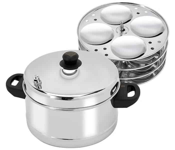 Royalford RF9977 Stainless Steel Idly Cooker 4L 4 Racks 16 Idlis - Silver in UAE