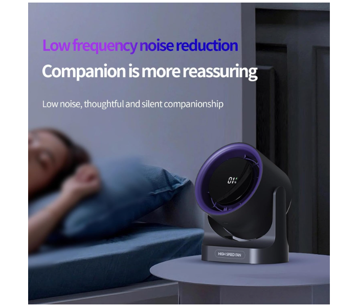 Portable Small Fan, Wall Mounted or USB-Powered Desk Fan, Quiet Operation with LED Display, 3600mAh Battery 360° Tilt Adjustment Suitable for Home Office in KSA