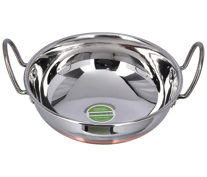 Royalford RF9974 Kadai Copperbottom With Stainless Steel Handle 23.5Cm - Silver in UAE
