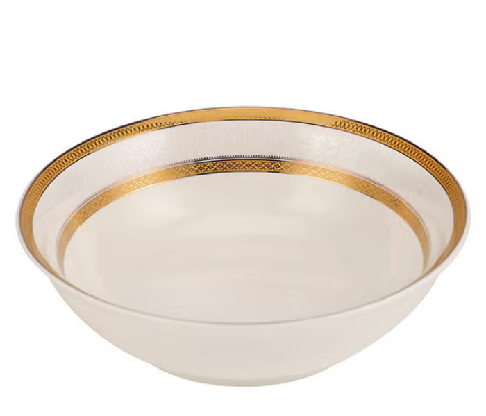 Royalford RF11054 Salad Bowl Premium Fine Bone China Bowl 6.5 Inch - White And Gold in UAE
