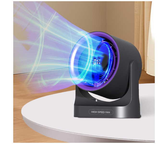 Portable Small Fan, Wall Mounted or USB-Powered Desk Fan, Quiet Operation with LED Display, 3600mAh Battery 360° Tilt Adjustment Suitable for Home Office in KSA