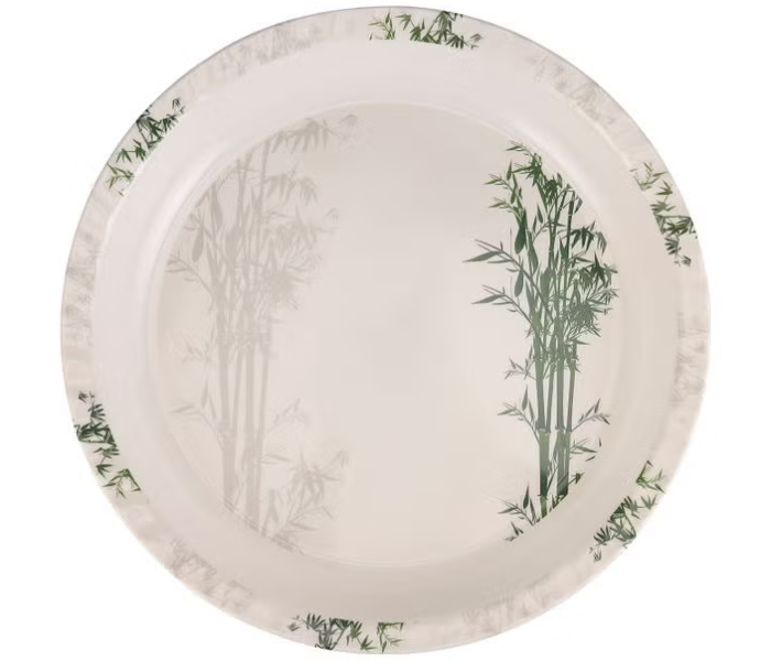 Royalford RF10416 Melamineware Round Tray 16 Inch Serving Tray Dishwasher safe - White in UAE