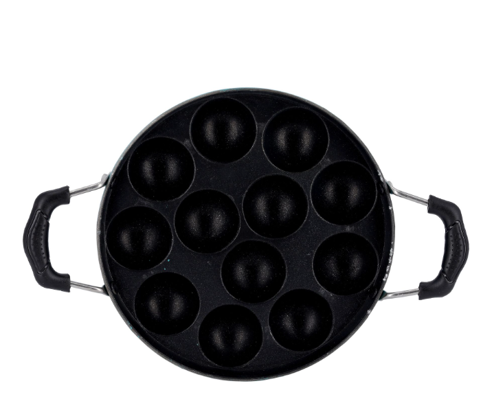 Royalford RF8381 3 Layer Coating Strong Die Cast Body 12 Pits Non-Stick Panniyarakal - Blue And Black in UAE