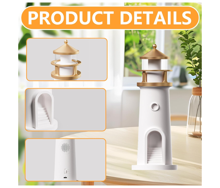 Lighthouse Moon Lamp Projector, LED Night Light with Remote Control, Lunar Projection, Adjustable Brightness, Timer, and Bluetooth Speaker for Bedroom, Living Room in KSA