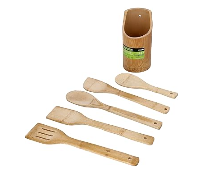 Royalford RF10239 Organic Bamboo Kitchen Tool Set - Brown in UAE