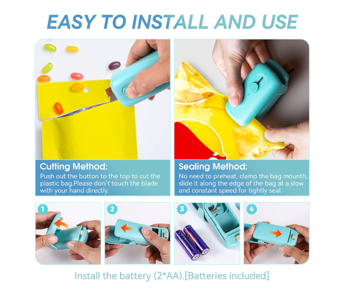 Portable Mini Household Hand Pressure Heat Sealing Machine Plastic Sealing Machine Mini Sealing Machine Snack Plastic Bag Sealing Machine Hand Held Heat Sealers for Packaging in UAE