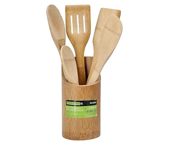 Royalford RF10239 Organic Bamboo Kitchen Tool Set - Brown in UAE