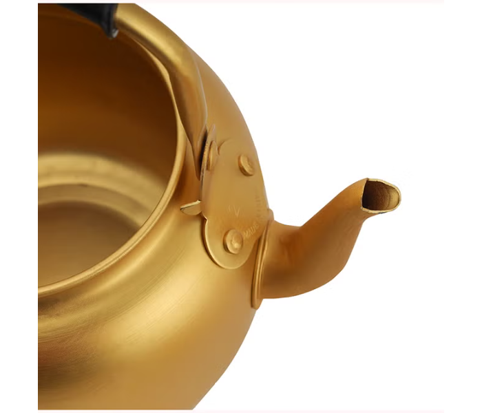 Royalford RF10768 Aluminum Tea Kettle Rust And Corrosion Resistant Body With Comfortable And Anti-Scald Handle - Gold in UAE