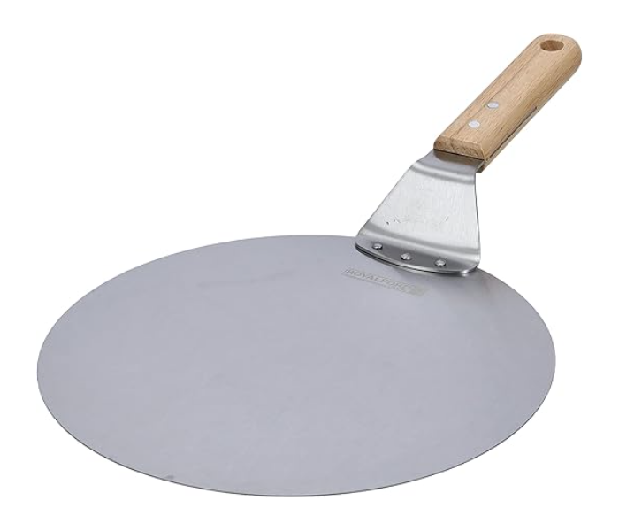 Royalford RF10227 10 Inch Stainless Steel Pizza Spatula With Wooden Handle - Silver in UAE