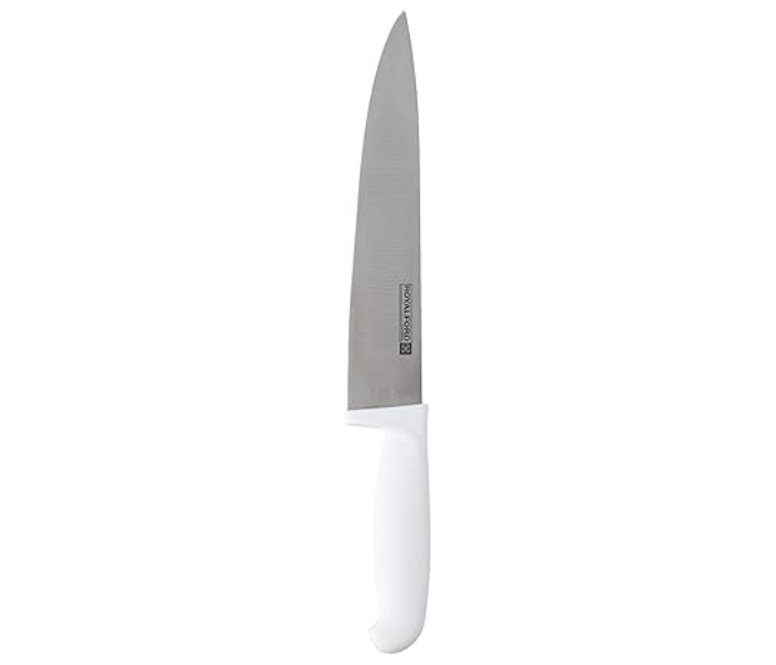 Royalford RF10234 8 Inch Chef Knife Stainless Steel with PP Handle - White in UAE