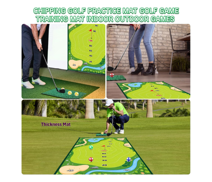 Premium Chipping Golf & Dart Practice Mat Set - Indoor/Outdoor Game Kit for Family Fun - Includes Golf Club, Sticky Balls, Club Tee, Scoreboard, and Accessories in UAE
