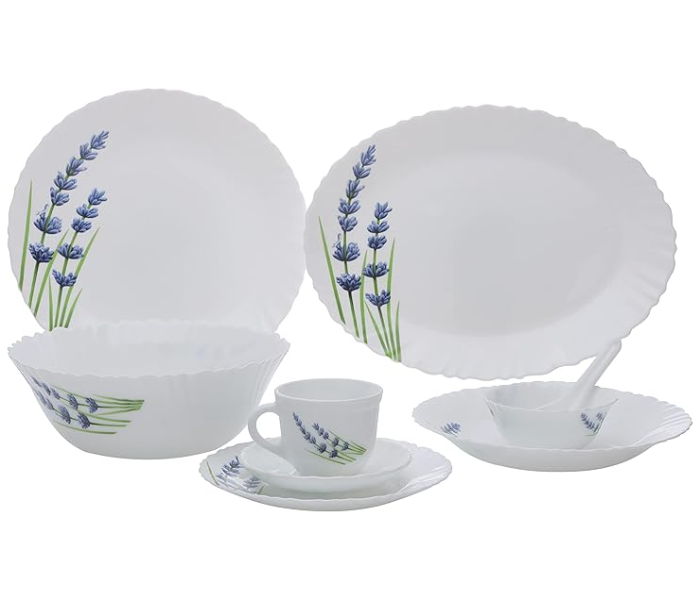 Royalford RF10679 44 pcs opalware dinner set English lavender - White in UAE