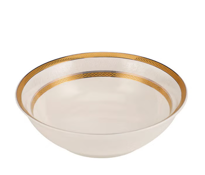 Royalford RF11054 Salad Bowl Premium Fine Bone China Bowl 6.5 Inch - White And Gold in UAE