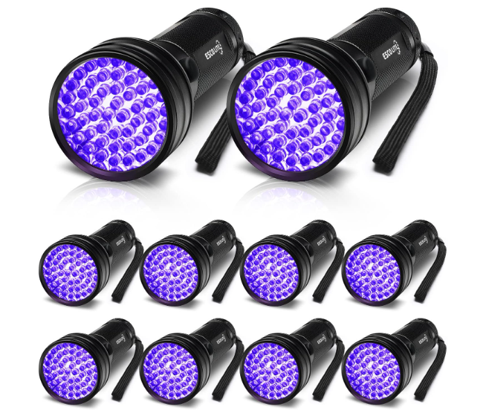 Libro UV Flashlight, 51 LED UV Blacklight, 395 Color UV Flashlight, Blacklight Detector for Pet Urine, Stains, and Bed Bug in KSA