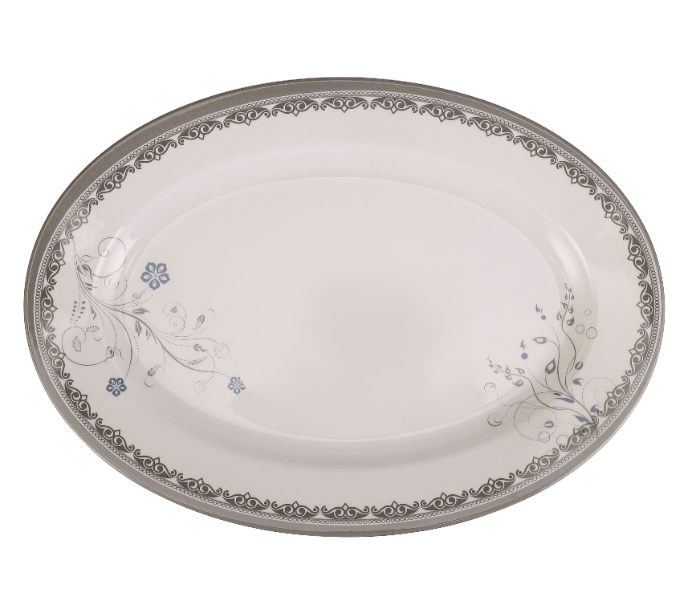 Royalford RF10605 Melamineware Oval Rice Plate 12 Inch Dinner Plate -White & Grey in UAE