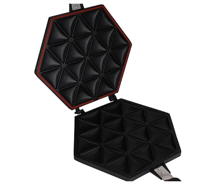 Royalford RF10745 Samosa Maker Double Sided Non Stick Die Cast Aluminum with Bakelite Handle - Black in UAE