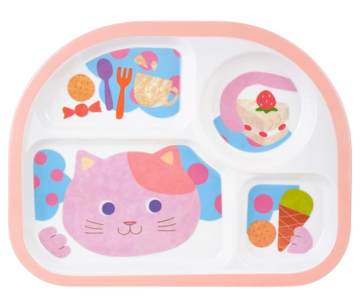 Royalford RF7249 Melamine Ware Baby Plate With 4 Compartment - Pink in UAE