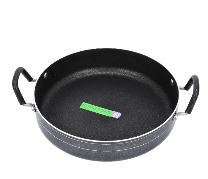 Royalford RF10007 32Cm Non Stick Work Pan With Glass Lid - Grey in UAE