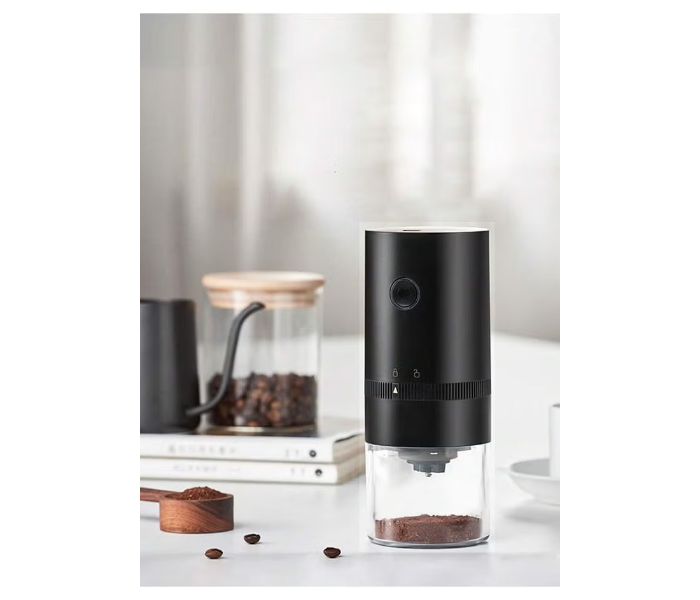 Portable electric coffee grinder rechargeable black USB C in UAE