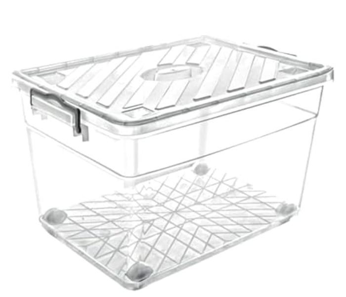 Royalford RF10814 Large Storage Organizer Box with Lid 40L - Transparent in UAE