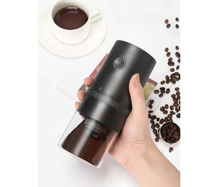 Portable electric coffee grinder rechargeable black USB C in UAE
