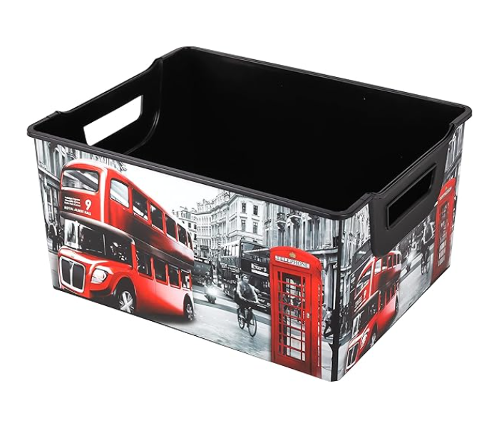 Royalford RF10907 Kids Patterned Storage Box Multi-Purpose Utility Box with Handles - Black And Red in UAE