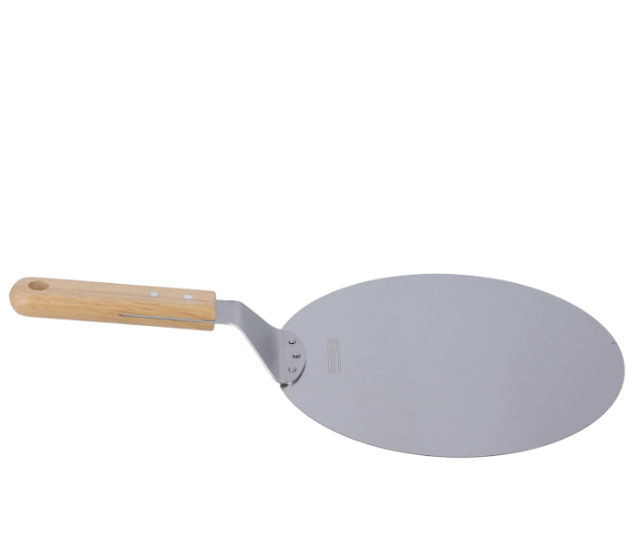 Royalford RF10227 10 Inch Stainless Steel Pizza Spatula With Wooden Handle - Silver in UAE