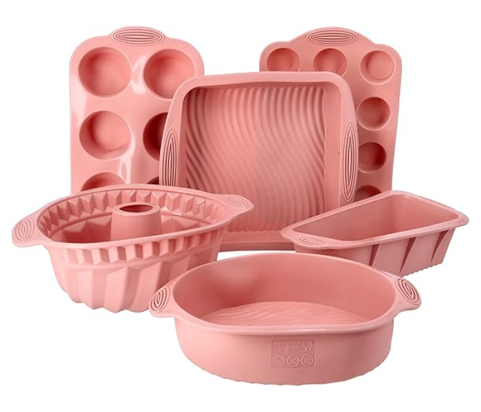 RoyalFord RF10473 6Pcs Silicone Bakeware Set - Pink in UAE
