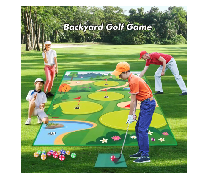 Premium Chipping Golf & Dart Practice Mat Set - Indoor/Outdoor Game Kit for Family Fun - Includes Golf Club, Sticky Balls, Club Tee, Scoreboard, and Accessories in UAE