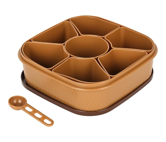 Royalford RF11040 Plasticware 7 Container Spice Box - Brown in UAE