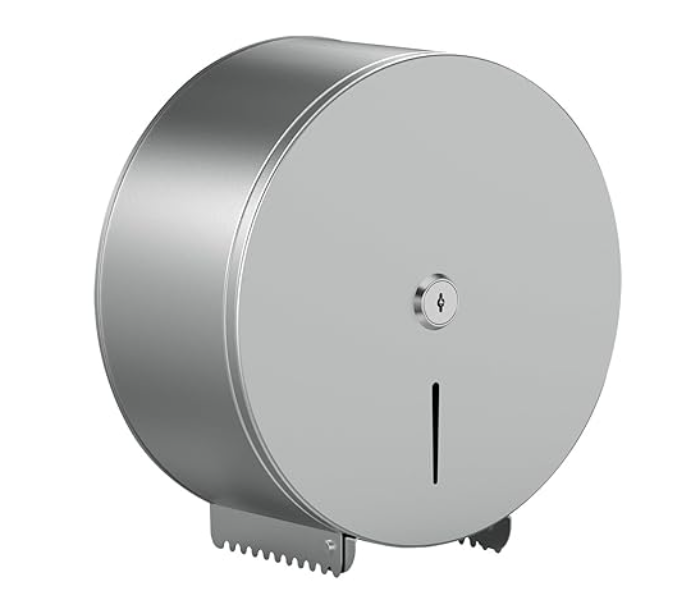 Royalford RF10732 Paper Roll Dispenser Stainless Steel Round Paper Tissue Holder Wall Mounted - Silver in UAE