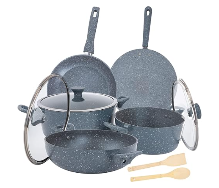 Royalford RF9838GR 10Pc Forged Aluminium Cookware Set - Grey in UAE