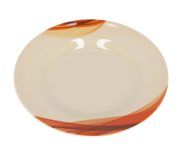 Royalford RF8080 10 Inch Melamine Ware Super Rays Deep Plate - Beige And Orange in UAE