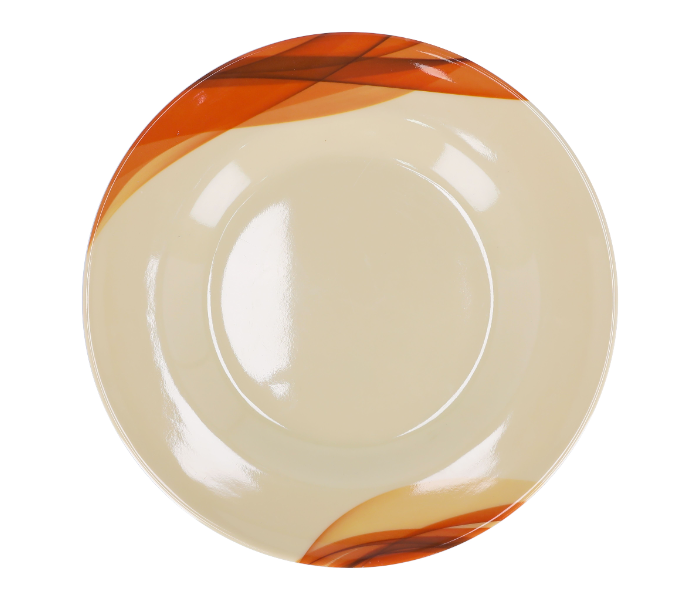 Royalford RF8080 10 Inch Melamine Ware Super Rays Deep Plate - Beige And Orange in UAE