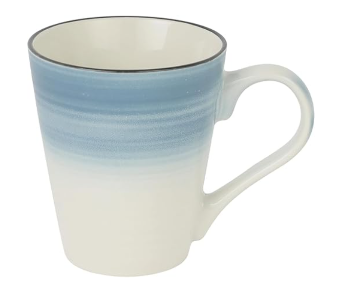 Royalford RF9235 Reusable Stoneware Coffee Mug 350 ML - White And Blue in UAE