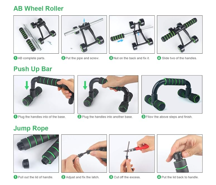 4 Wheel Ab Roller Balanced Pro Advance Wheel Roller Abdominal Fitness Trainer And Stomach Exercise Machine Equipment Workout for Men & Women AB Roller Exerciser in KSA