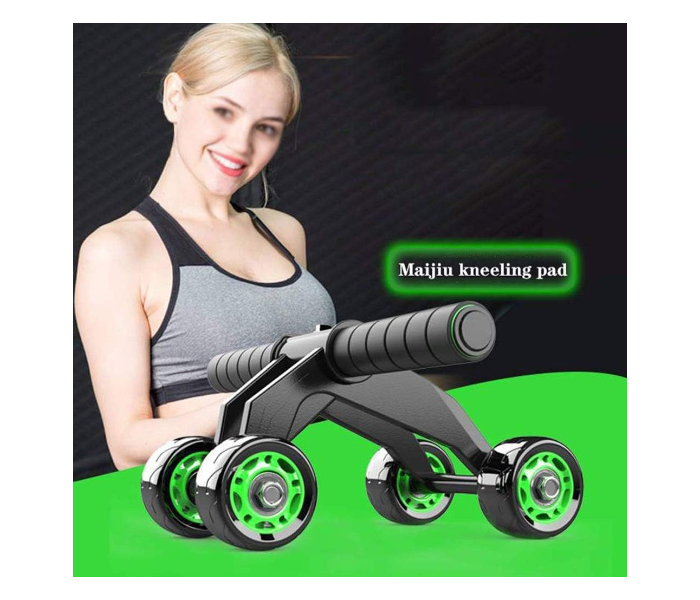 4 Wheel Ab Roller Balanced Pro Advance Wheel Roller Abdominal Fitness Trainer And Stomach Exercise Machine Equipment Workout for Men & Women AB Roller Exerciser in KSA